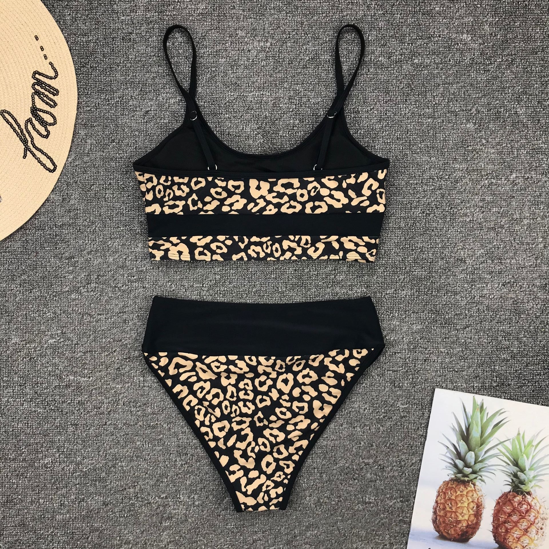 Women Split Swimsuit Sexy Leopard Splicing High Waist Bikini Bella Mia